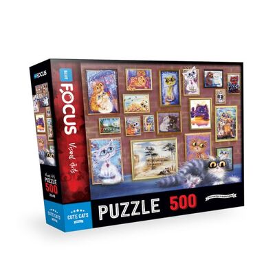 Blue Focus Cute Cats (Sevimli Kediler) - Puzzle 500 Parça - 1