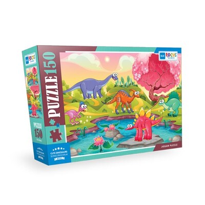 Blue Focus Cute Dinosaurs (Sevimli Dinozor) - Puzzle 150 Parça - Blue Focus