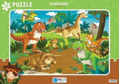 Blue Focus Dinosaurs (Dinozorlar) - Puzzle 130 Parça - Blue Focus