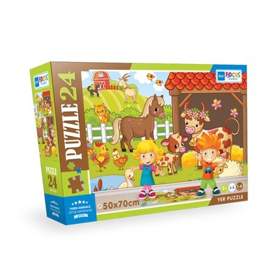 Blue Focus Farm Animals (Çiftlik Hayvanları) - Puzzle 24 Parça - Blue Focus