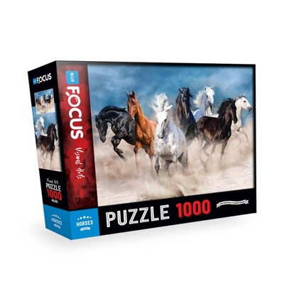 Blue Focus Horses (Atlar) - Puzzle 1000 Parça - Blue Focus