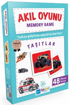 Blue Focus Memeory Game Taşıtlar - Akıl Oyunu 48 Parça - Blue Focus