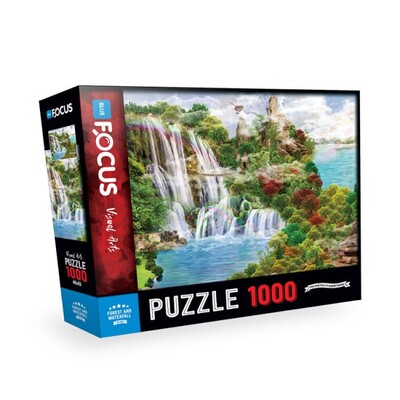Blue Focus Puzzle Forest And Waterfall 1000 Parça - Blue Focus