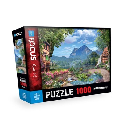 Blue Focus Puzzle Lake And Mountain (Göl ve Dağ) - Puzzle 1000 Parça - Blue Focus