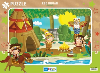 Blue Focus Red Indian (Kızılderili) - Puzzle 72 Parça - Blue Focus