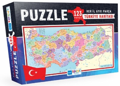 Blue Focus Türkiye Haritası Kutulu - Puzzle 123 Parça - Blue Focus