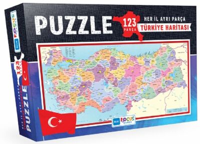 Blue Focus Türkiye Haritası Kutulu - Puzzle 123 Parça - 1