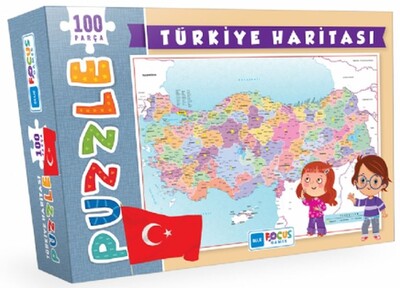 Blue Focus Türkiye Haritası - Puzzle 100 Parça - Blue Focus