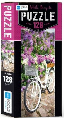 Blue Focus White Bicycle - Puzzle 128 Parça - 1