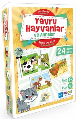 Blue Focus Yavru Hayvanlar ve Anneler - Eğitici Oyunlar 24 Parça - Blue Focus