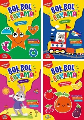 Bol Bol Boyama Seti - 4 Kitap Takım - Sancak Çocuk