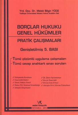 Borçlar Hukuku (Genel Hükümler - Pratik Çalışmaları) - Vedat Kitapçılık