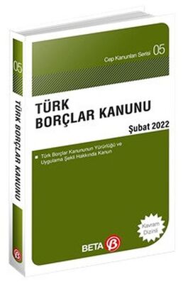 Cep Kanunları Serisi 05 Türk Borçlar Kanunu Cep Boy - 1