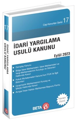 Cep Kanunları Serisi 17 - İdari Yargılama Usulü Kanunu (Yeni) - Beta Basım Yayım