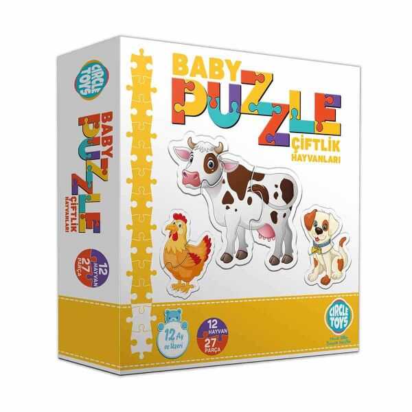 Circle Toys - Circle Toys Baby Puzzle Çiftlik Hayvanları
