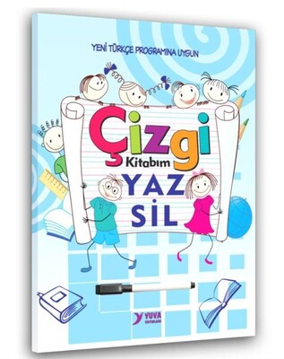 Çizgi Kitabım Yaz Sil (Mavi - Pembe renk seçeneği ile) - Yuva Yayınları