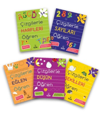 Çizgilerle Şekilleri Öğren Serisi (5 Kitap) - Floki Çocuk