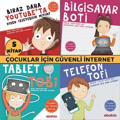 Çocuklar İçin Güvenli İnternet Seti - 5 Kitap Takım - Abaküs Yayınları