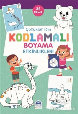 Çocuklar İçin Kodlamalı Boyama Etkinlikleri - Yeşil - 32 Etkinlik - 1