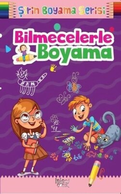 Çocuklar için Okul Öncesi Şirin Boyama Kitabı - Bilmecelerle Boyama - Baloncuk Kitap