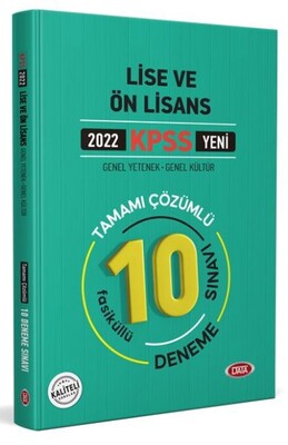 Data 2022 KPSS Lise ve Ön Lisans Tamamı Çözümlü 10 Fasikül Deneme Sınavı - Data Yayınları