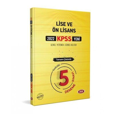 Data 2022 KPSS Lise ve Önlisans Tamamı Çözümlü 5 Deneme Sınavı - 1