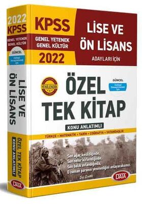 Data KPSS Lise ve Ön Lisans Tek Kitap 2022 - 1