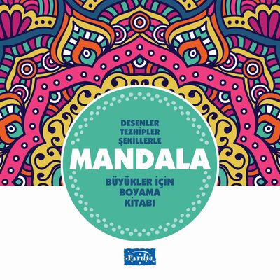 Desenler Tezhipler Şekillerle Mandala - Turkuaz Kitap - Büyükler İçin Boyama Kitabı - 1