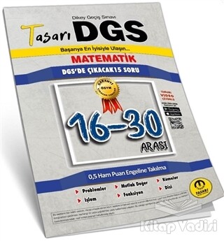 DGS Matematik 16-30 Garanti Soru Kitapçığı - Tasarı Akademi Yayınları