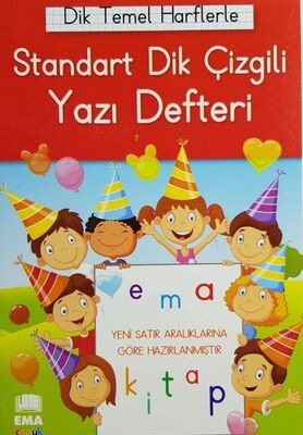 Dik Temel Harflerle Standart Renkli Kareli Yazı Defteri - 1