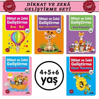 Dikkat ve Zekâ Geliştirme Seti (4+5+6 Yaş) - Beyaz Panda Yayınları