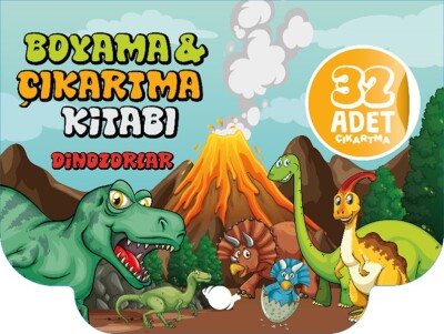 Dinozorlar Boyama ve Çıkartma Kitabı - Çikolata Yayınevi