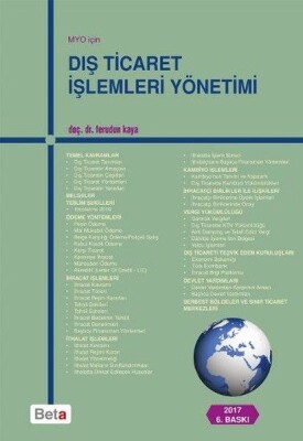 Dış Ticaret İşlemleri Yönetimi - Beta Basım Yayım