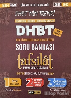 Diyanet İşleri Başkanlığı Örtaöğretim-Önlisans-Lisans(Tüm Adaylar) DHBT Din Hizmetleri Alan Bilgisi Testi Soru Bankası - Yedi Beyza Yayınları