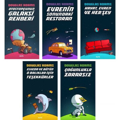 Douglas Adams Otostopçunun Galaksi Rehberi Seti - 5 Kitap Takım - Alfa Yayınları