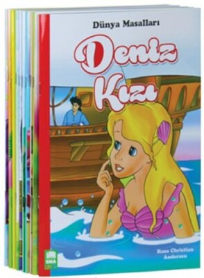 Dünya Masallar Seti 1.ve 2. Sınıflar İçin Eğik El Yazılı - (10 Kitap Takım Büyük Boy) - Ema Çocuk