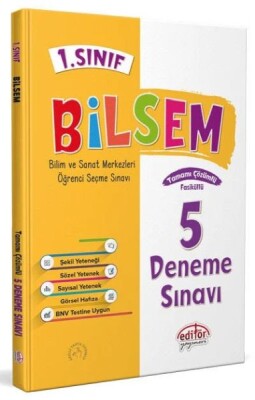 Editör 1. Sınıf Bilsem Tamamı Çözümlü 5 Deneme Sınavı - Editör Yayınları