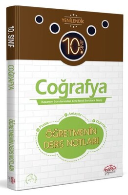 Editör 10. Sınıf Coğrafya Öğretmenin Ders Notları - Editör Yayınları