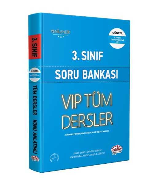 Editör Yayınları - Editör 3. Sınıf VIP Tüm Dersler Soru Bankası Mavi Kitap