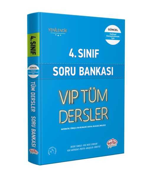 Editör Yayınları - Editör 4. Sınıf VIP Tüm Dersler Soru Bankası Mavi Kitap