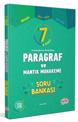 Editör 7. Sınıf Paragraf ve Mantık Muhakeme Soru Bankası - Editör Yayınları