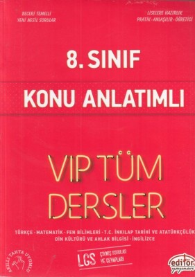 Editör 8. Sınıf VIP Tüm Dersler Konu Anlatımlı Kırmızı Kitap (Yeni) - Editör Yayınları