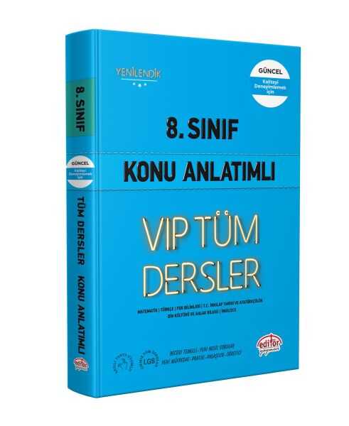 Editör Yayınları - Editör 8. Sınıf VIP Tüm Dersler Konu Anlatımlı Mavi Kitap
