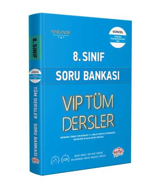 Editör Yayınları - Editör 8. Sınıf VIP Tüm Dersler Soru Bankası Mavi Kitap