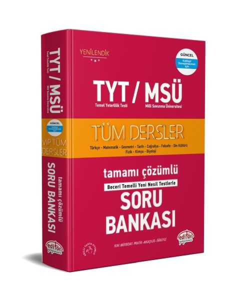 Editör Yayınları - Editör TYT / MSÜ Tüm Dersler Çözümlü Soru Bankası