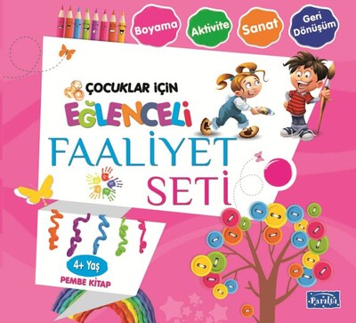 Eğlenceli Faaliyet Seti - Pembe Kitap - 4+ Yaş - Parıltı Yayınları