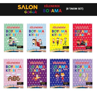 Eğlenerek Boyama Kitabı (8 Kitap Takım) - Salon Yayınları