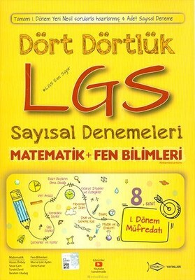Etkin Dört Dörtlük LGS Sayısal Denemeleri (24,00 TL) - Etkin Yayınları