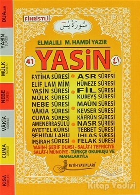 Fihristli 41 Yasin - Fetih Yayınları