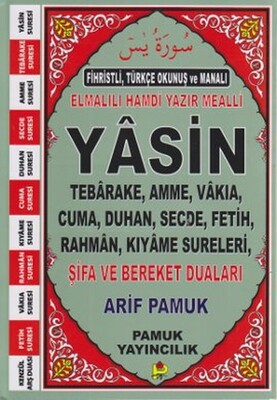 Fihristli, Türkçe Okunuş ve Manalı Elmalılı Hamdi Yazır Mealli Yasin (Yas-112/P15) - Pamuk Yayıncılık